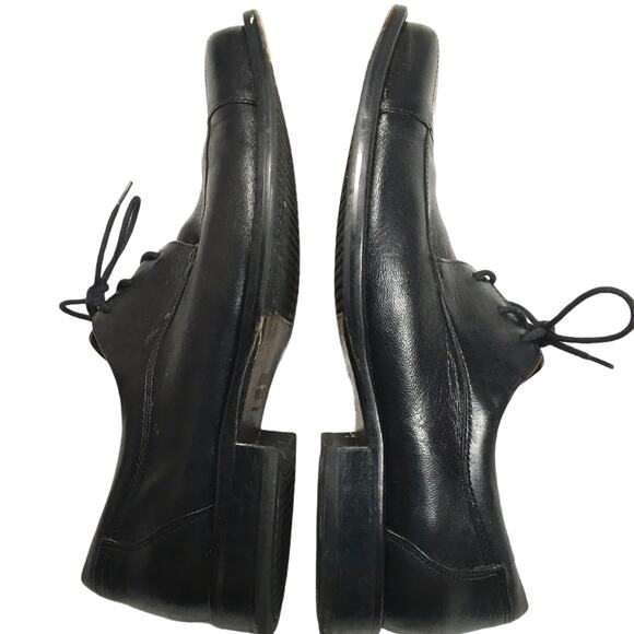 Johnston & Murphy Oxford Shoes Leather Black Men's 10 Dress‎ Shoe Business - Picture 4 of 14